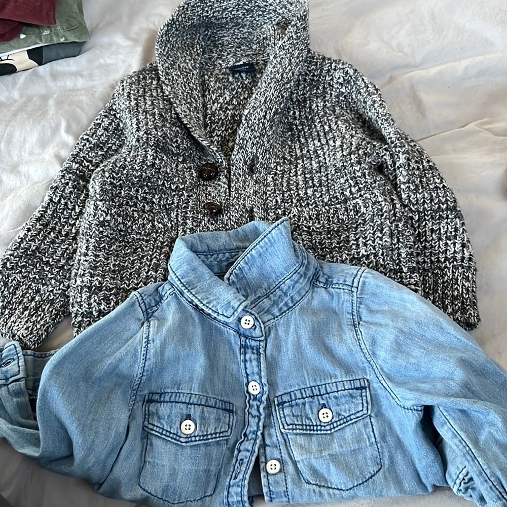 Baby gap jean shirt and sweater size 12-18 months